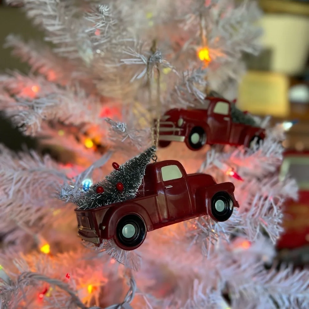 ❤️ 3x Red Truck Christmas Tree Ornaments‼️FINAL